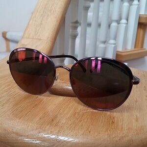 CHANEL Round Sunglasses 4206 C467/C1 55 18 140 3N Mirrored Lenses .Purple - Used